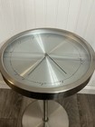 Rare David Quan Umbra Mid-century Modern Brushed Stainless Clock  cocktail Table
