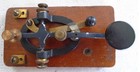 J h  Bunnell   Co  Of New York Hand Telegraph Key - Wooden Base   Brass Hardware