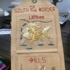 Vtg South Of The  Border Woven Hanging Mail Organizer W  Pockets Letters   Bills