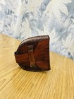 Antique Style Brass Pocket Sundial Compass With Leather Pouch   Chain