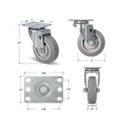 4  Heavy Duty Casters  Swivel Rubber Casters No Noise Plate Caster Wheels  Ea   