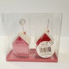 Celebrate It Red Snowtop Houses Christmas Place Card Picture Holders 2 Piece
