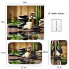 Green Bathroom Set With Shower Curtain And Rugs And Accessories  Bamboo Stone   