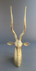 Vintage Pier 1 Brass Antelope Gazelle Sculpture 12 75  Tall   Made In Korea Mcm