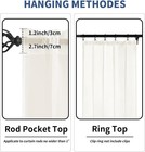 84-inch Semi Voile Sheer Curtains - 2 Panel Rod Pocket Window Treatment