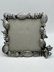 Fish And Cat 4    X 4    Photo Frame Silver Tone Metal With Glass 