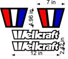 Set Of  4  Wellcraft Boat Decals Scarab Racing Fishing Vintage Wc01