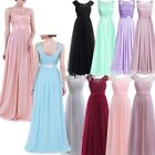 Women Ladies Lace Chiffon Bridesmaid Wedding Dress Gown Long Evening Prom Ball