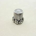 Vintage Antique Sterling Silver Thimble Rose Flower Details Collector Item