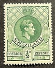 Travelstamps  1938 Swaziland Sc  27  1 2d Kgvi - 13 1 2 X 13 1 2 Mint Mnh Og