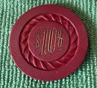 Vintage 30   s Era Chicago Chez Paree Club   10 Poker Chip Red  Cord Mold Hsgold