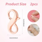 2pcs Double Opening Lobster Clasps  Rose Gold 925 Sterling Silver Lobster Cla   