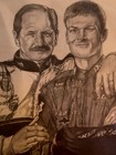 Dale Earnhardt Sr Jr Goodwrench Nascar Official Art Print Poster 14x11
