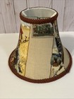 Vintage Western Clip-on Style Lamp Shade Cowboy Horses 9 5    X 7 5    Rust Trim Euc