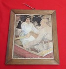 Wwi German Pow In Japan Original Painting Prisoner Art Exhibition Stamp