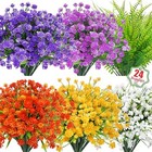  24pcs Artificial Flowers For Outdoors Uv Resistant Fake Flowers With Bostern 