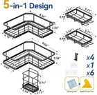 Corner Shower Caddy  5-pack Adhesive Rustproof Stainless Steel Shower Organizer