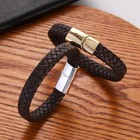 Men Women Brown Braided Genuine Leather Bracelets Fashion Clasp Band Bangle 6-9 