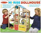 Melissa   Doug Hi-rise Wooden Dollhouse With 15 Pcs Furniture
