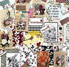 Alice In Wonderland Junk Journal Scrapbook Kit  65 Papers Pictures Quotes  a70
