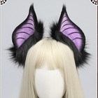 Cute Handmade Faux Fur Bat Ears Headband Halloween Christmas Cosplay Party Costu