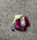 Vintage Masonic 14k Gold Pink Sapphire   Diamond Fez Hat 1 2    Tie Tack