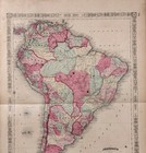 1864 South America Map Original Large 22x16 Brazil   Patagonia   Venezuela
