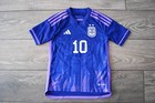 Kids Boys 9-10 Years 140 Cm  Messi Argentina Away Football Shirt 2022-24 Jersey