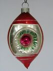 Vintage Antique Blown Glass Double Indent Teardrop Christmas Ornament Germany