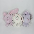 Vintage 1990s Russ Berrie Plush Bunny Rabbit Keychain Set Of 3