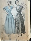 Rare Vtg 50s Butterick Sewing Pattern  4887 Scalloped Dress   Puff Sleeves Sz 14