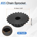  25 Chain Roller Sprocket 12x11mm D-shape Hole  24 Tooth With Set Screws  Black