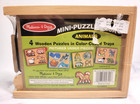 New Melissa   Doug 4 Mini Wooden Puzzles Puzzle Pack Set Animal Zoo Farm Ocean