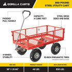 Gorilla Cart 800 Pound Capacity Steel Mesh Utility Wagon Cart  Red  open Box 