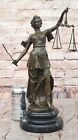 15  Tall Bronze Blind Justice Law Marble Statue Lady Scale Sculpture Nouveau