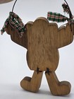 Wood Painted 3d Gingerbread Man Figurine Plaid Bow Christmas Decor