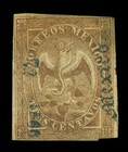 Mexico 1866 Eagle 3c Brown Type V  72-1866 - Only 400 Sent - Sc  18 Mint Mh Rare