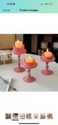 Pink Candlestick Holders Set Of 3 Glass For Taper Or Tea Light Candles