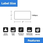 Printholic 12 Rolls 2 x1  Direct Thermal Labels Barcode Postage Shipping