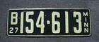 1927 Minnesota License Plate - Original Paint