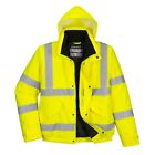 Portwest Us463 Mens Waterproof Hi Vis Bomber Jacket Winter Safety Reflective