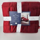 Brooks Brothers Velvet Full Queen Box Stitch Cardinal Red  Quilt Christmas New