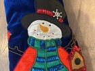 Vintage Santa s Best Velvet Christmas Tree Skirt Beaded  Sequins  Snowman 44   new