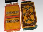 Set Of 4 Antique C1900 Tobacco Cigarette Felts Mini Silk Fringe Dollhouse Rugs