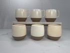 Retro Bopp-decker Vacron Plastic Coffee Cups Stackable Brown Cream Set Of 6