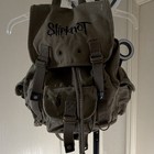 Slipknot Olive Canvas Backpack W  Embroidered Logo Black  Tribal S Symbol   2005