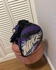 Nike Small Purple Black White Zip Duffle Gym Bag Adjustable Strap Logo