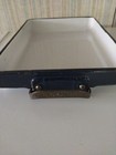 Vintage Frigidaire Refrigerator Pan White W navy Trim With Handle And Embossed