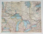Vintage 1963 National Geographic Central Canada Map Ontario Quebec Great Lakes