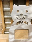 Vintage Metal Cat Picture Frame - Double 2x3 Openings 11    Tall